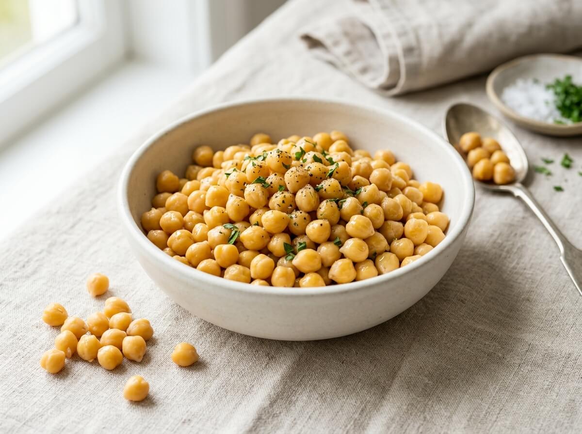 High-protein plant foods including cooked lentils, chickpeas and seeds compared for protein content